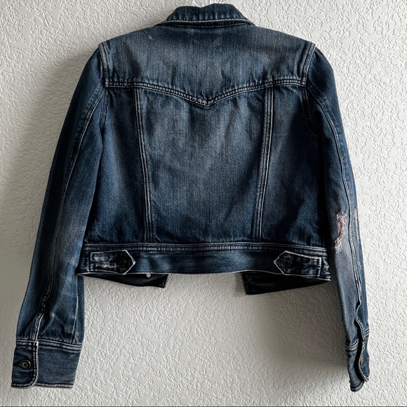 Twenty One Juniors Small Cropped Distressed Jean Jacket - Picture 3 of 8